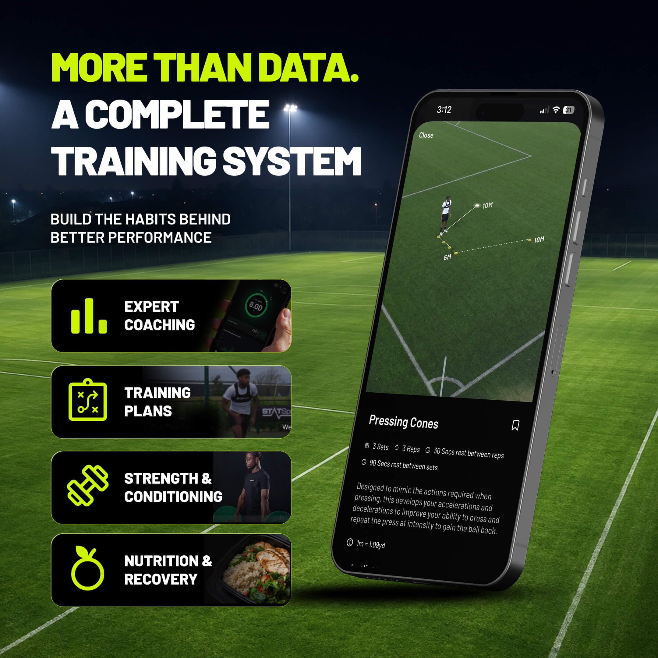 STATSports Academy Football GPS Tracker Vest - 24 Metrics, Youth M