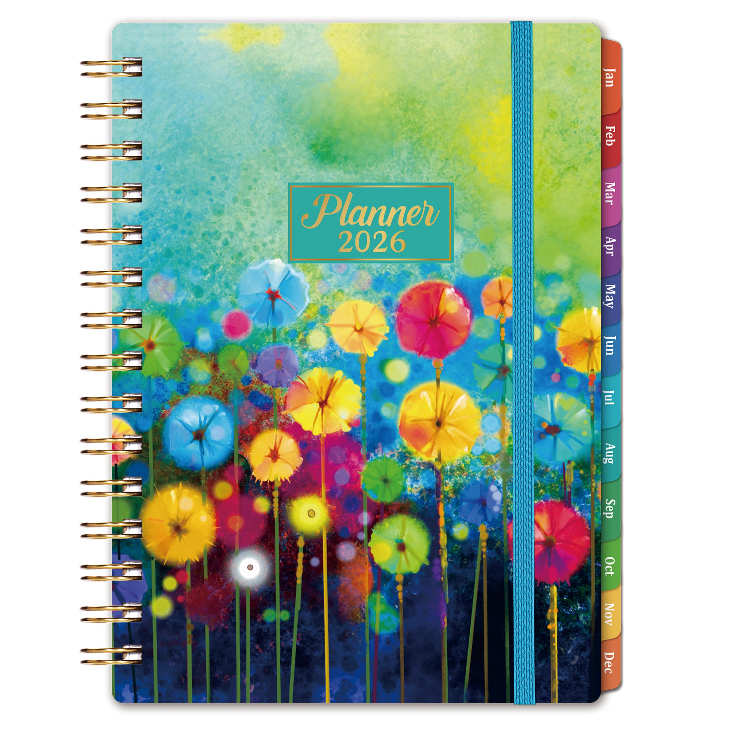 2026 Planner - 2026 Planner Weekly and Monthly, 2026 Calendar Monthly Planners 2026 from Jan. 2026 - Dec. 2026, 6.4" × 8.5", Twin-Wire Binding, Elastic Closure