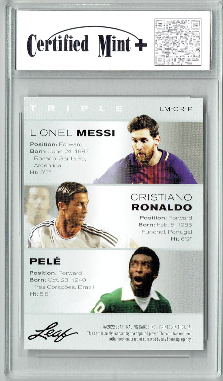 Messi Ronaldo Pele TRIPLE GOATS Soccer Card Certified Mint 3 81ffWL5C8gL. AC SL1500