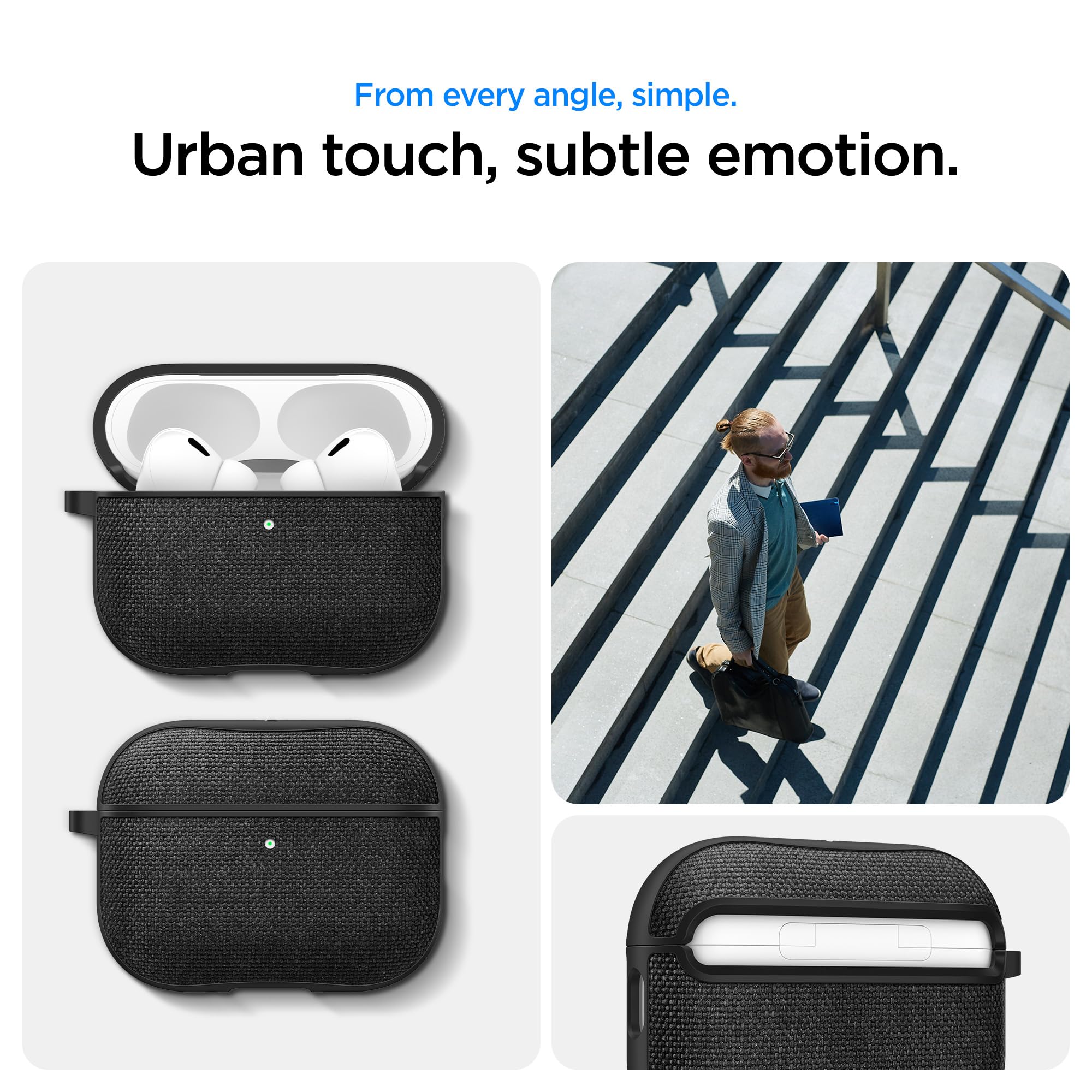 Spigen Urban Fit Coque Compatible avec AirPods Pro 3ème Génération (2025) - Noir