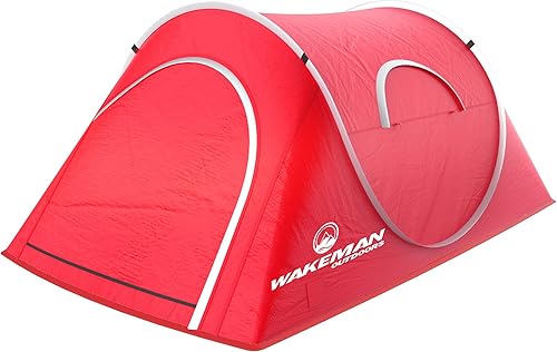 Wakeman Outdoors - Tienda de campaña desplegable para 2 personas, resistente al agua, estilo barril para acampar con mosca de lluvia y bolsa de