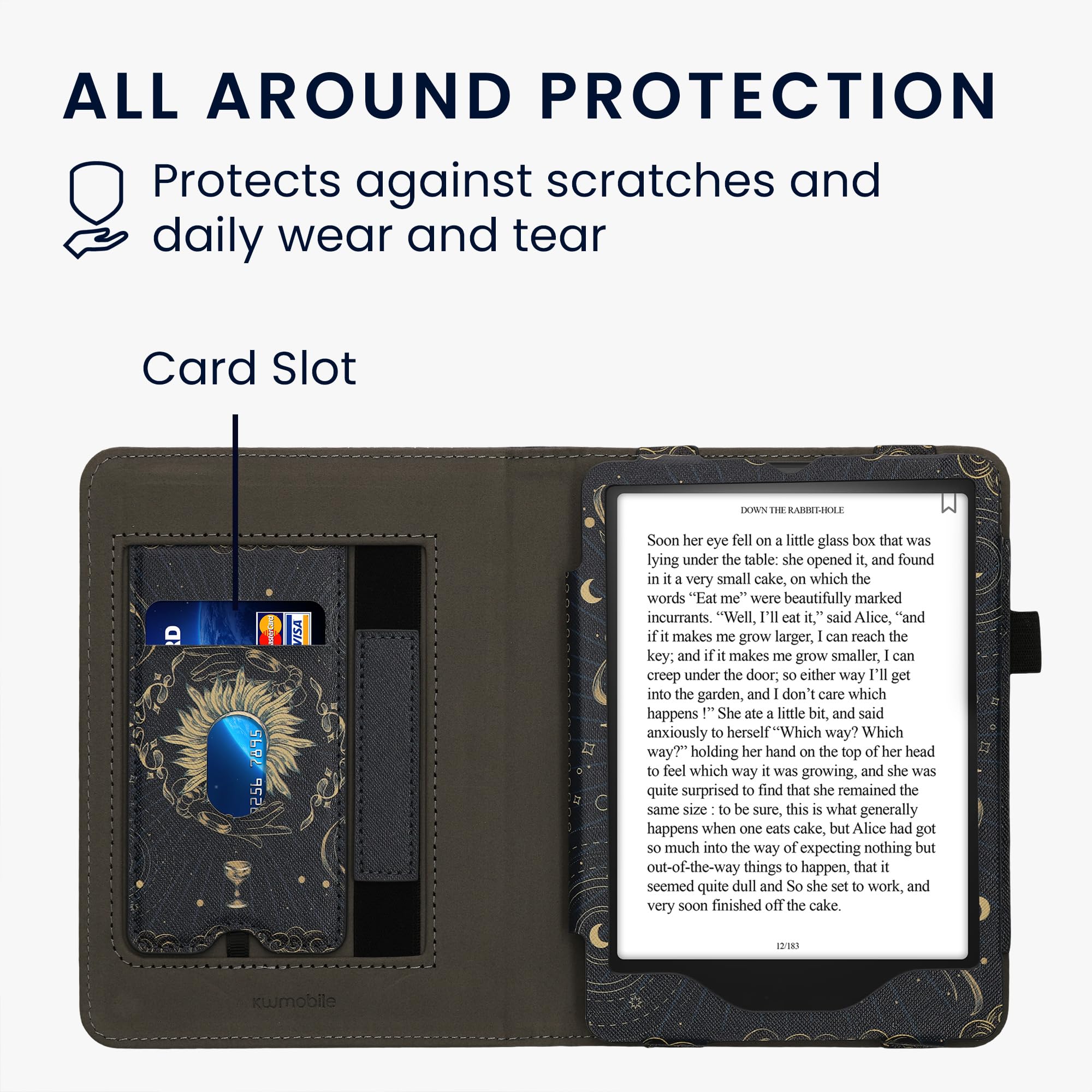 Kwmobile Étui Pour Kindle Paperwhite (2024) / Colorsoft - Housse Protection Multicolore Avec Motif Livres