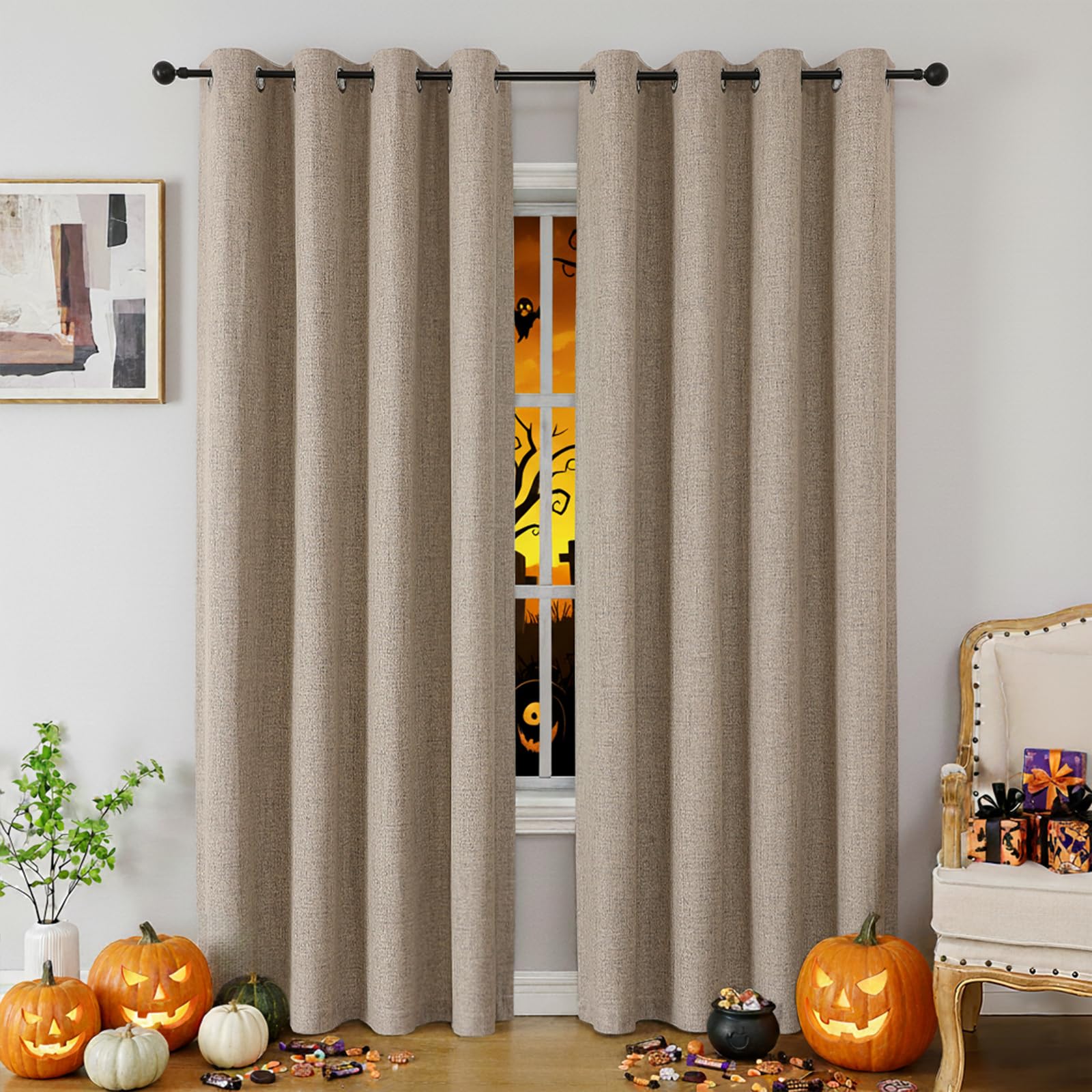 CUCRAF Full Blackout Window Curtains 90 inches Long