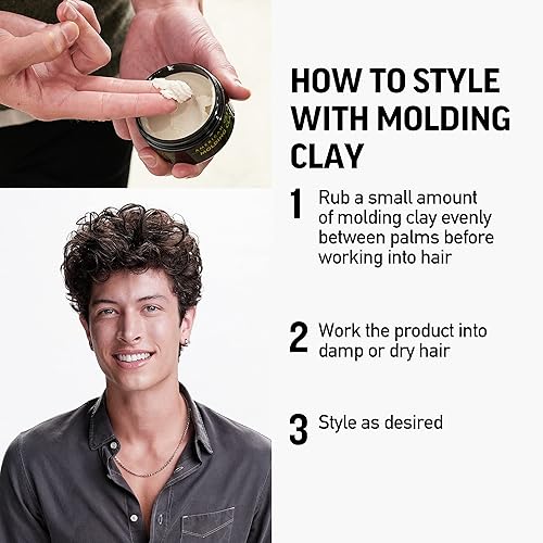 Miniatura 6 de American Crew Men's Hair Molding Clay (OLD VERSION), Like Hair Gel with High Hold with Medium Shine, 3 Oz (Pack of 1)