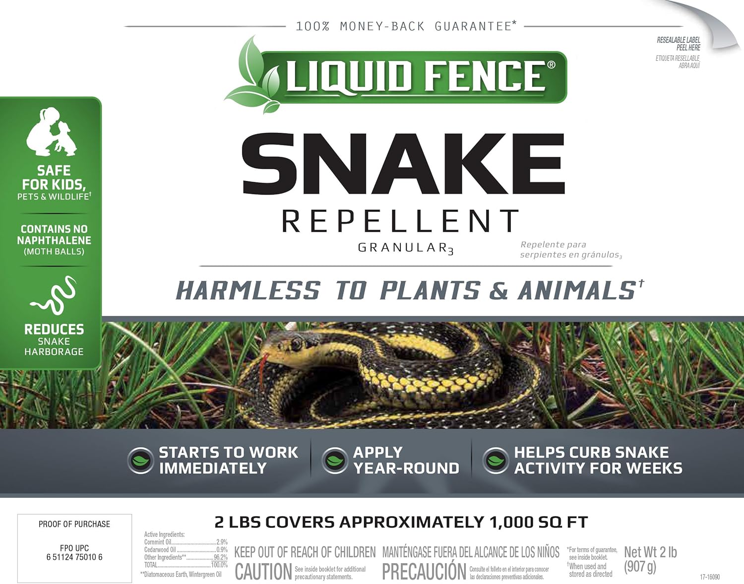 Liquid Fence Snake Repellent Granular, 2-Pound