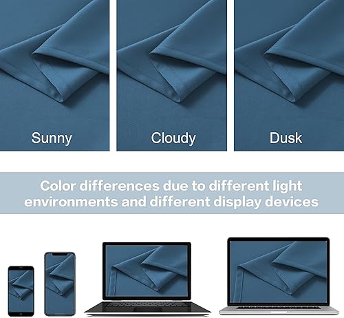 Miniatura 5 de DUALIFE - Cortinas blackout para oscurecer habitación, con trabillas traseras, bolsillo para cortinero y aislamiento térmico, para sala de estar, 52