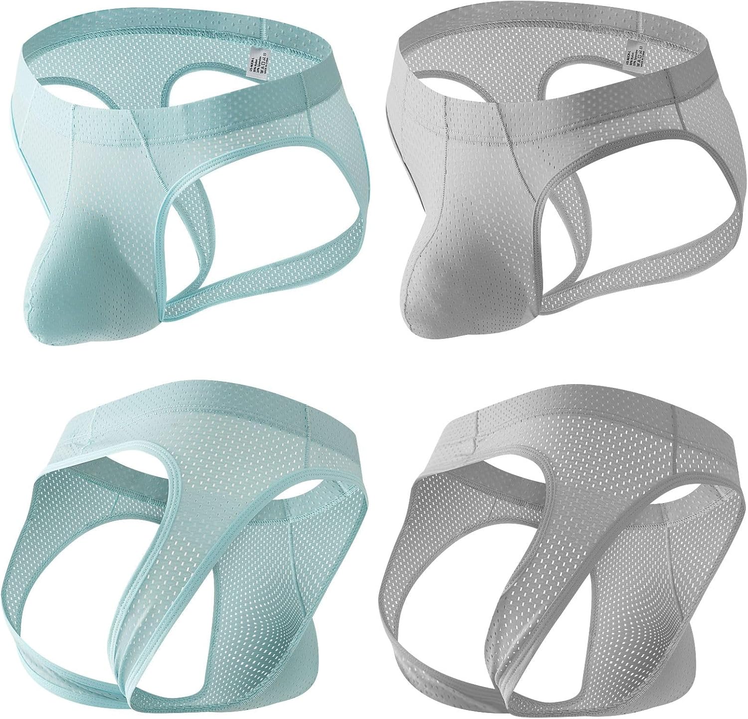 Men's 5-Pack Jockstrap Seamless Underwear Thongs Mesh Jock Strap Athletic Supporter - Image 4