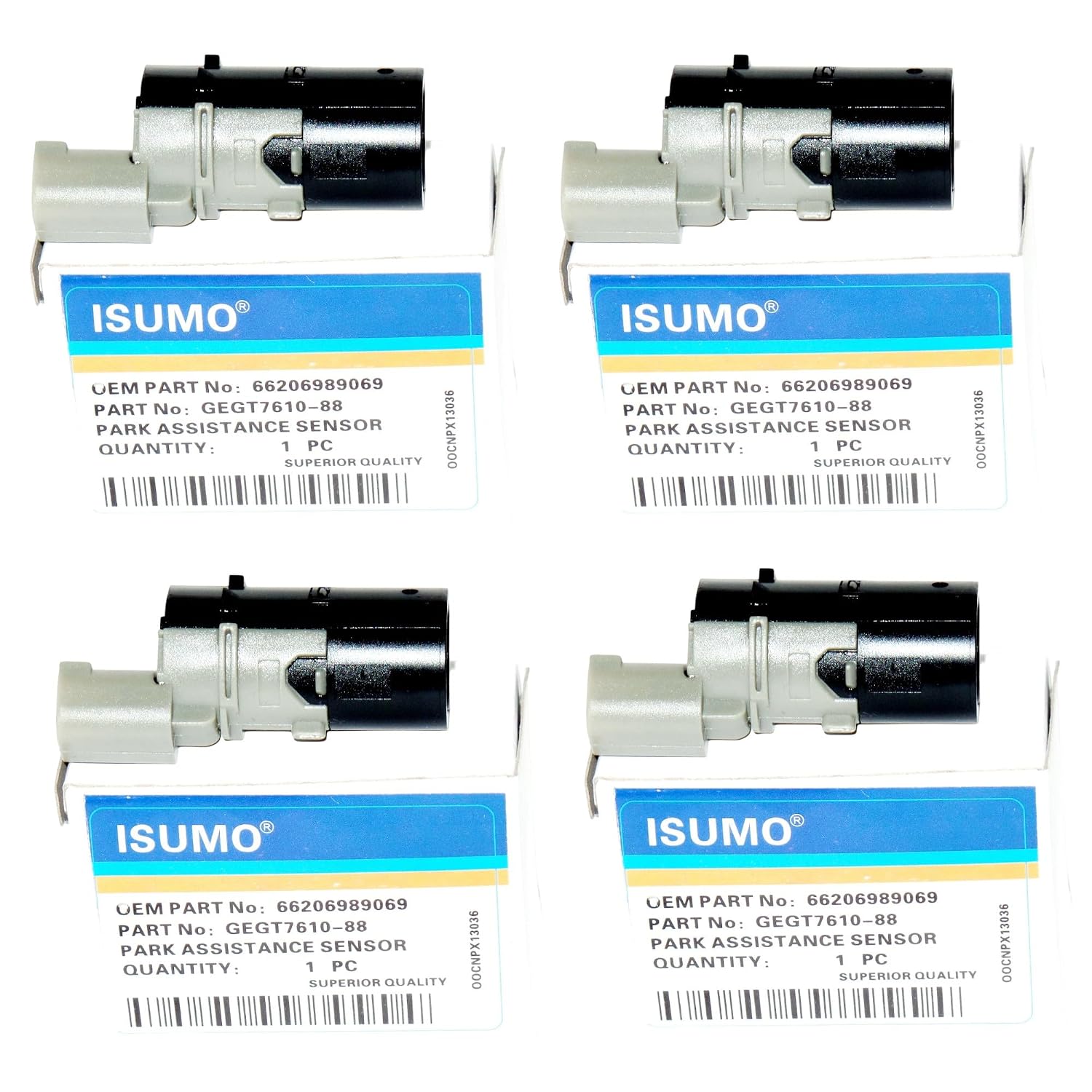 4 x Parking Assistance Sensor Compatible Part# 66206989069, 66216398739, 66216911838, 66200309540, 66200309541, 66206989067, 66216938737 66206911831, PPS3