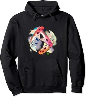 Acuarela Pez Koi asiático Pez Koi japonés Carpa Estanque Koi Sudadera con Capucha