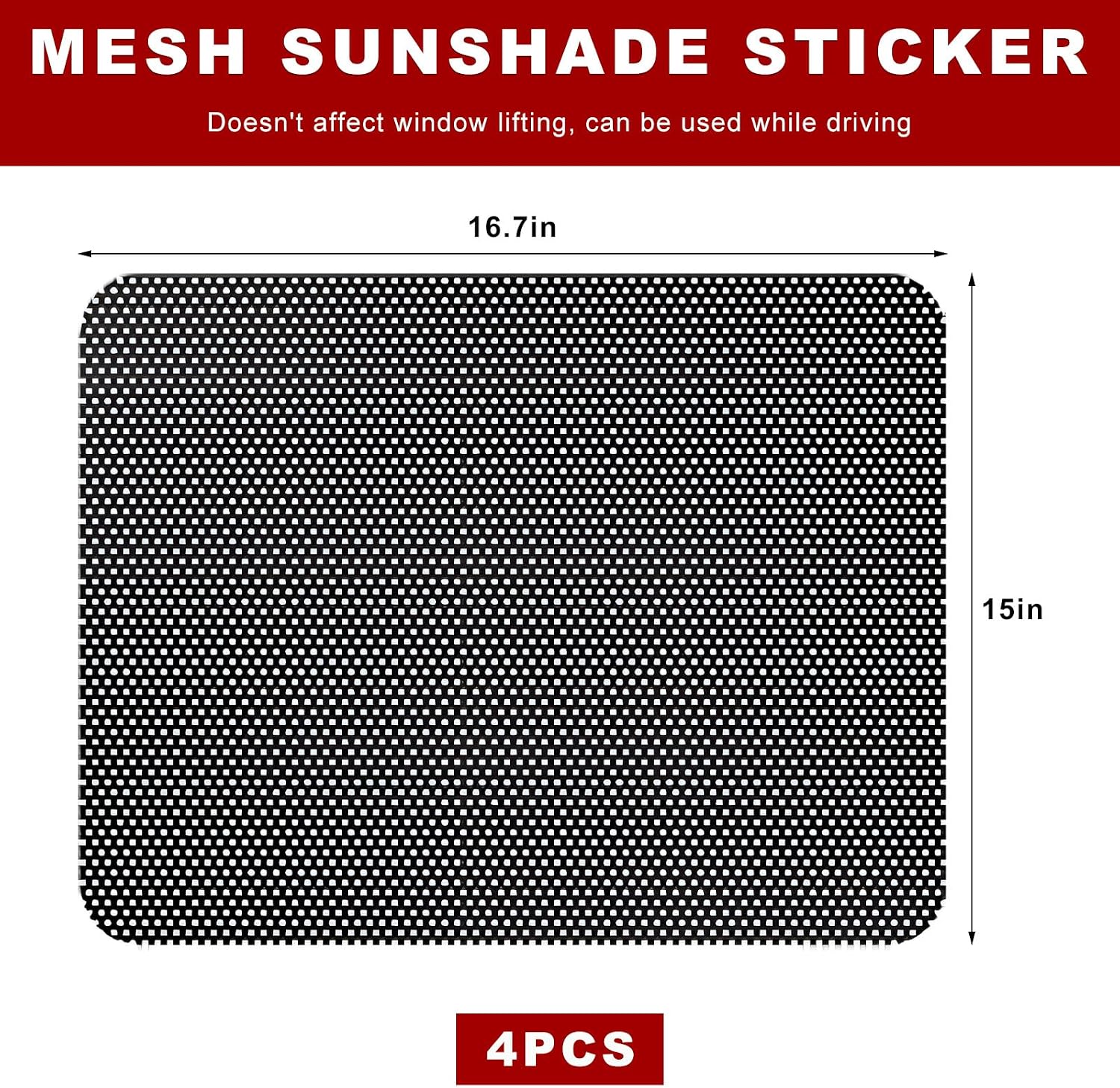 4 PCS Car Side Window Sunshade, Static Cling Auto Sun Shades UV Rays Protective Cover, Washable Reusable Window Sun Glare Shield Privacy Protector for Cars Trucks SUVs