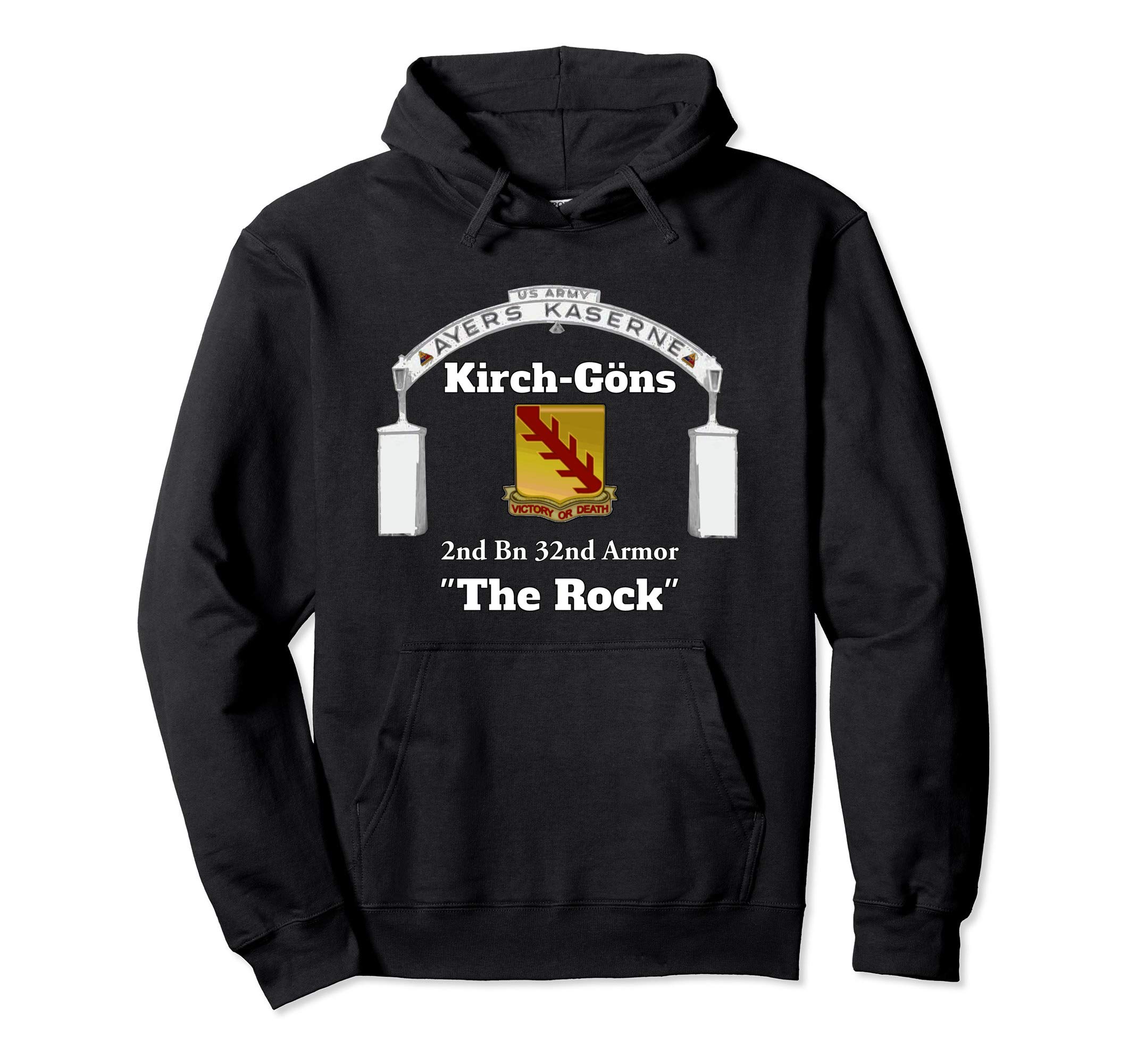 Ayers Kaserne-Kirch-Gons - 2nd Bn 32nd Armor design on front Pullover Hoodie