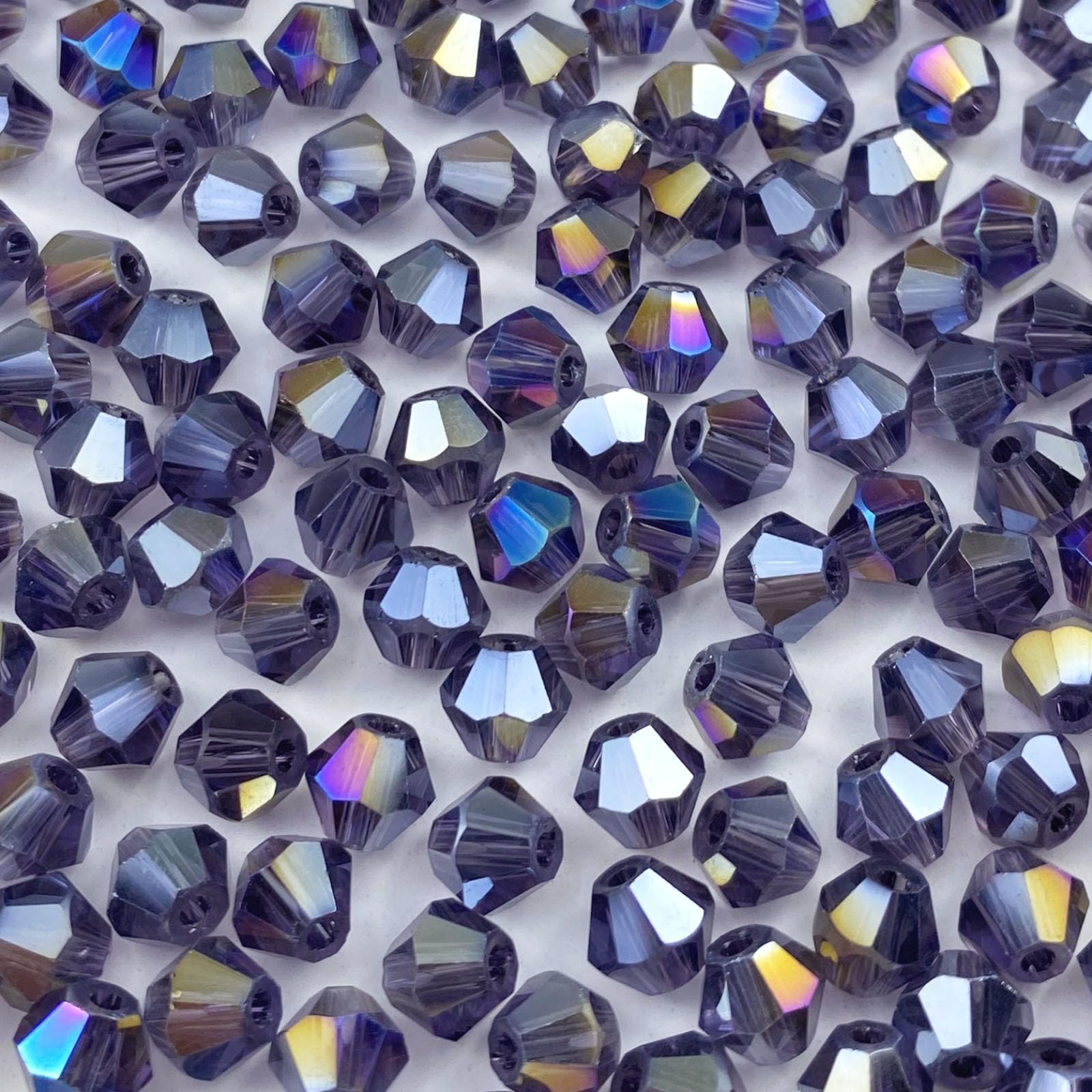 LIMAOLLY 400pcs 4mm Bicone Crystal Glass Beads Loose Spacer Beads Faceted Craft Beads for Jewelry Making DIY Necklace Bracelet Earring Wind Chimes