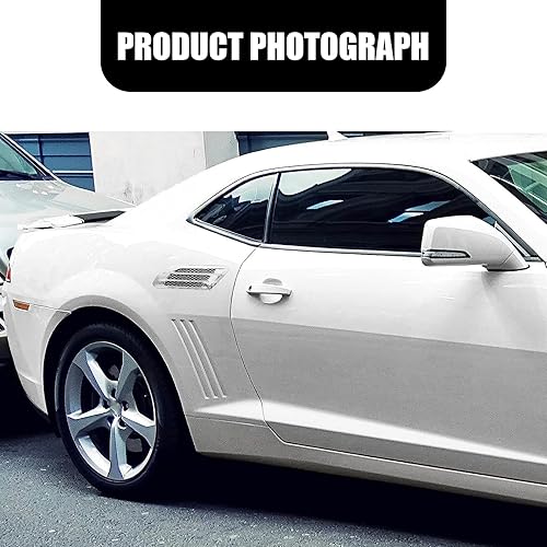 Miniatura 4 de ZKFAR 2 piezas de cubierta de salida de aire del capó del motor, calcomanías de ventilación de malla lateral del automóvil, 8.6 x 3 pulgadas,