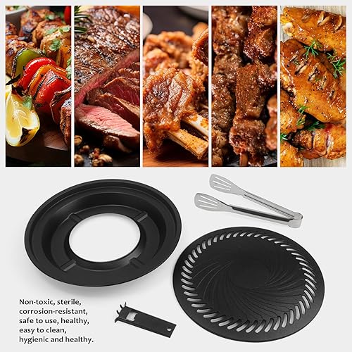 Miniatura 5 de Plato de aluminio japonés Yakiniku (grande), placa de barbacoa coreana, antiadherente, redonda, parrilla de barbacoa de acero inoxidable 304