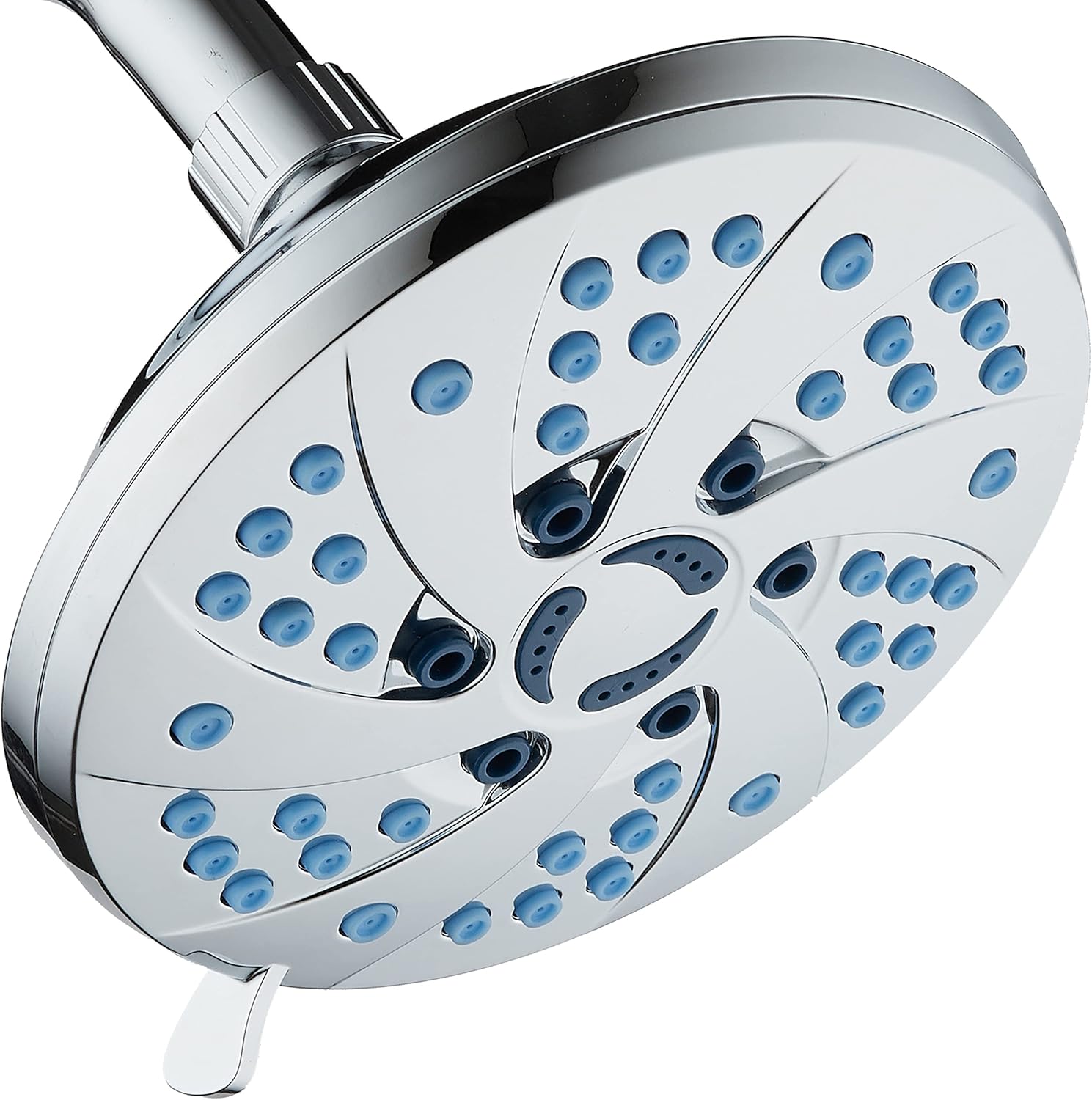 Hotel Spa AquaCare As-Seen-On-TV High Pressure Spiral 6-mode 6 inch Rain Shower Head with Special Hygienic Anti-clog Nozzles for Cleaner, More Powerful Shower Top American Brand/All Chrome Finish