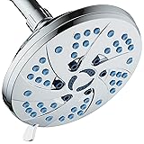 Hotel Spa AquaCare As-Seen-On-TV High Pressure Spiral 6-mode 6 inch Rain Shower Head with Special Hygienic Anti-clog Nozzles for Cleaner, More Powerful Shower Top American Brand/All Chrome Finish
