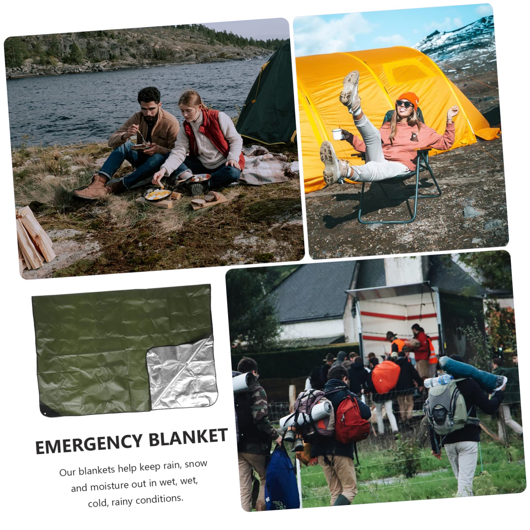 BESTonZON Coperta di Emergenza Termica per Tutte le Stagioni Antivento e Antipioggia per Campeggio Escursionismo e Ciclismo Leggera e Compatta