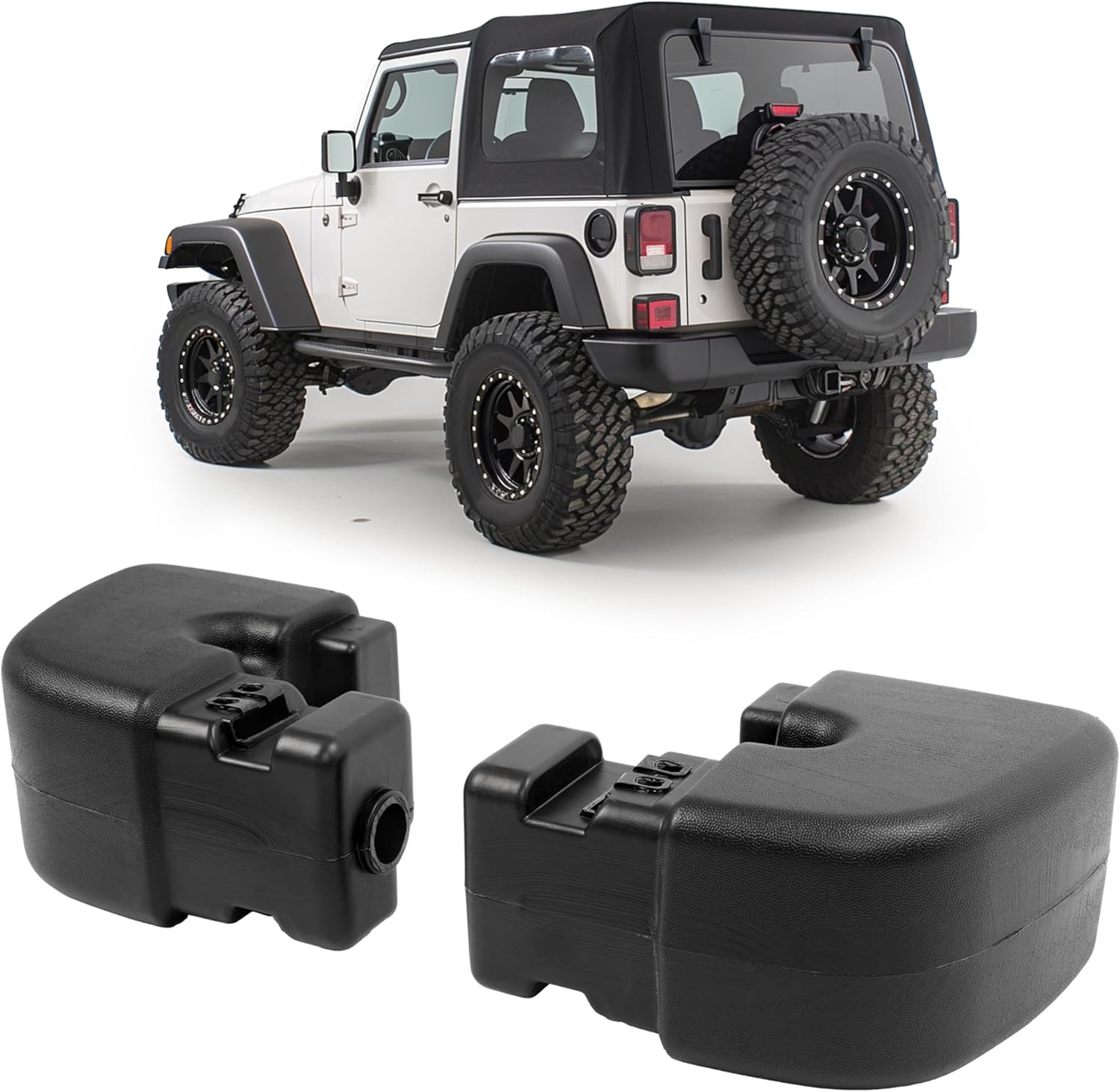 KUAFU Rear Pair Bumper End Cap Compatible with 1997-2006 Jeep Wrangler,65th Anniversary Edition Bumper Corner Protection Replacement for 55078139AA, CH1105140, CH1104140 55155761AB 55155760AB