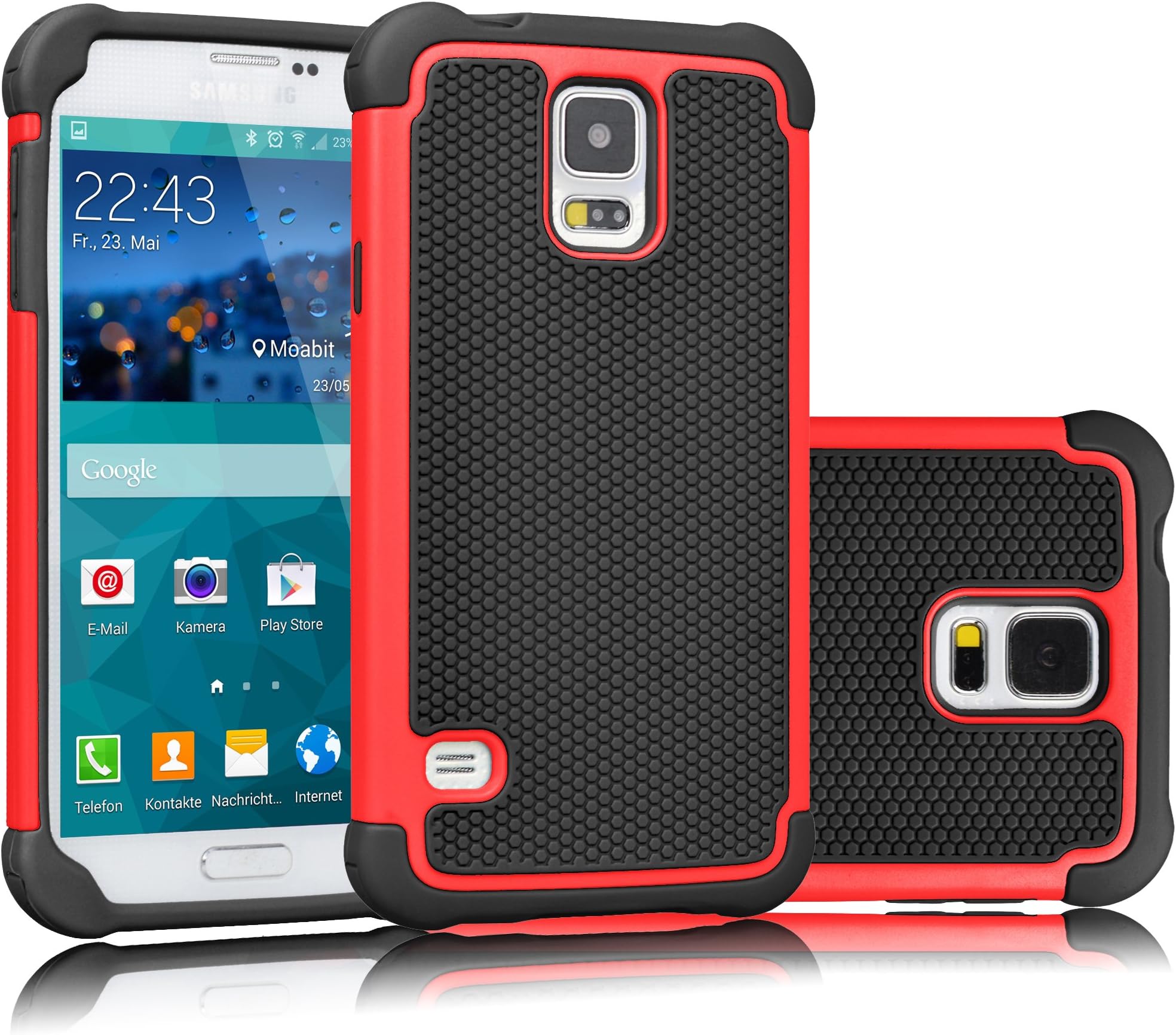 Tekcoo Galaxy S5 Case, [Tmajor] Sturdy Shock Absorbing Hybrid Rubber Plastic Impact Defender Rugged Slim Hard Case Cover Bumper for Samsung Galaxy S5 S V I9600 GS5 All Carriers 11020898