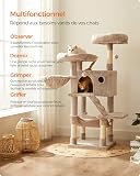 Feandrea Cat Tree, Cat Tower for Large Cats, Ultra-Soft, White-Brown Ombré PCT162M01 - 4