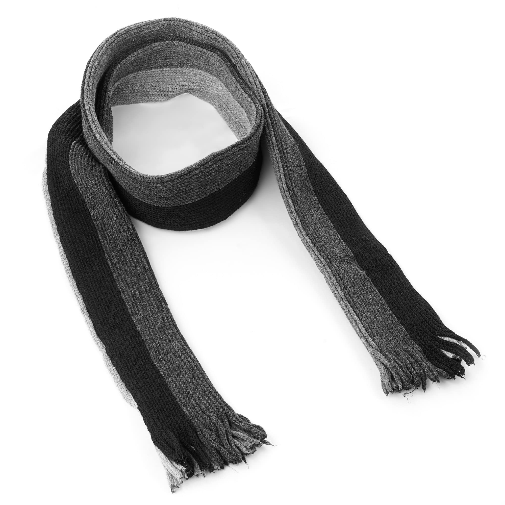 kalaneet 1 pc Black Grey Striped woolen Muffler for Man and Women-picture-25