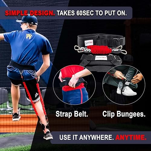 Miniatura 3 de Arnés de entrenamiento de béisbol VPX, añade potencia y velocidad de 4-6 MPH rápidamente, mejora el swing, golpe, lanzamiento, mecánica de