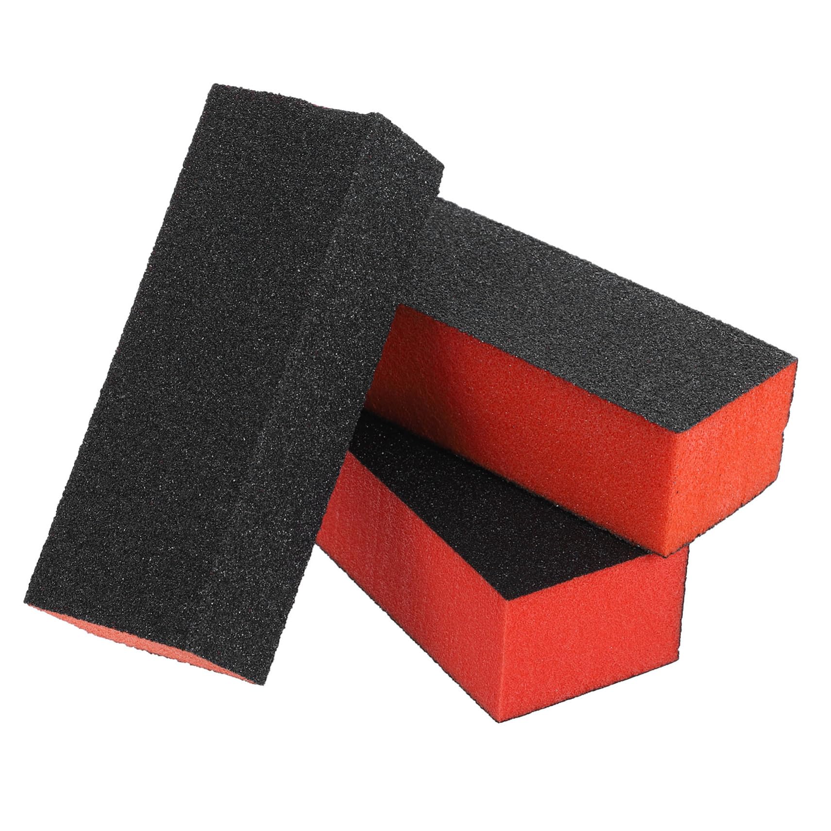 Polierblock und Schwamm Nagelfeile Orangefarbener Polieren mit 3-seitigem Design 60 und 80 Körnung Stabilem Kunststoff für Fingernägel für Professionelle Maniküre und Pediküre