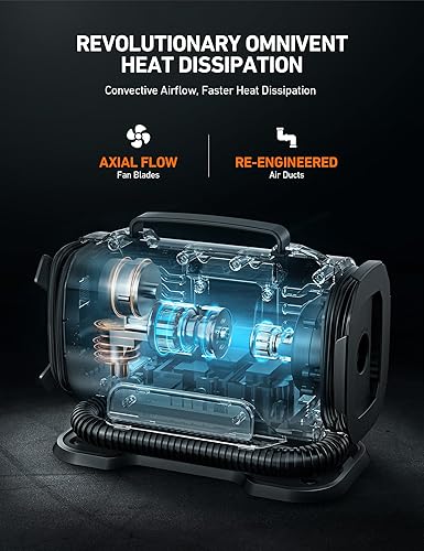 Miniatura 2 de AstroAI Inflador de neumáticos Compresor de aire portátil 150PSI 12V DC110V AC con motores metálicos duales Bomba de aire para neumáticos de