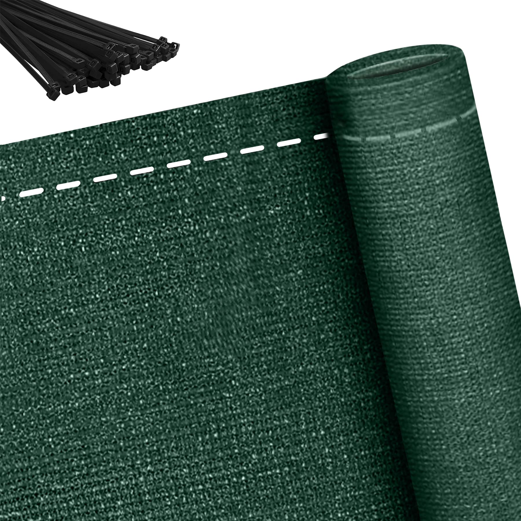 Rete Ombreggiante HDPE 1.8x10m Verde Scuro - Parasole, Frangivista Per Balcone, Giardino E Campi Sportivi - Foto 9