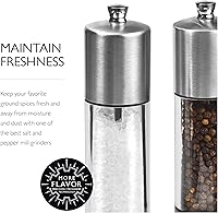 Vista 5 de Cole & Mason Juego de regalo de molino de sal y pimienta para uso diario, molinillos de sal y pimienta rellenos, juego de molinos recargables