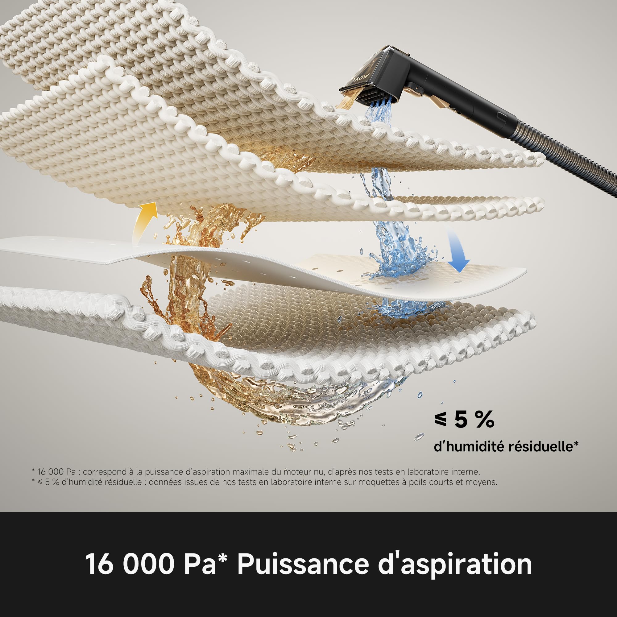 MOVA S10 Nettoyeur vapeur multi-surfaces avec 9 accessoires, vapeur surchauffée, aspiration 16 000 Pa, ≤5% d’humidité résiduelle, élimine 99,99% des bactéries et acariens, sans produits chimiques