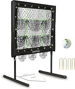 9 Hole Pitching Net 9 Hole Pitching Target Baseball Pitching Target with Neon Separator for Strike Zone Pockets and Pitch Training Ball to Practice Baseball and Softball