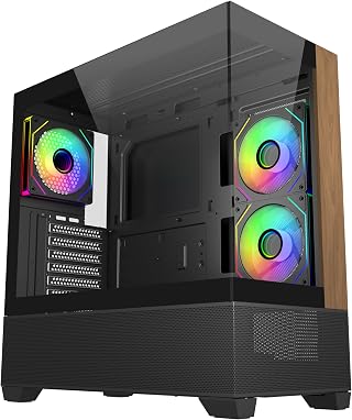 GABINETE COOLER MASTER ELITE 690 WOOD ATX VIDRO PANORAMICO 3 FANS ARGB PRETO | E690-KHNN-S00