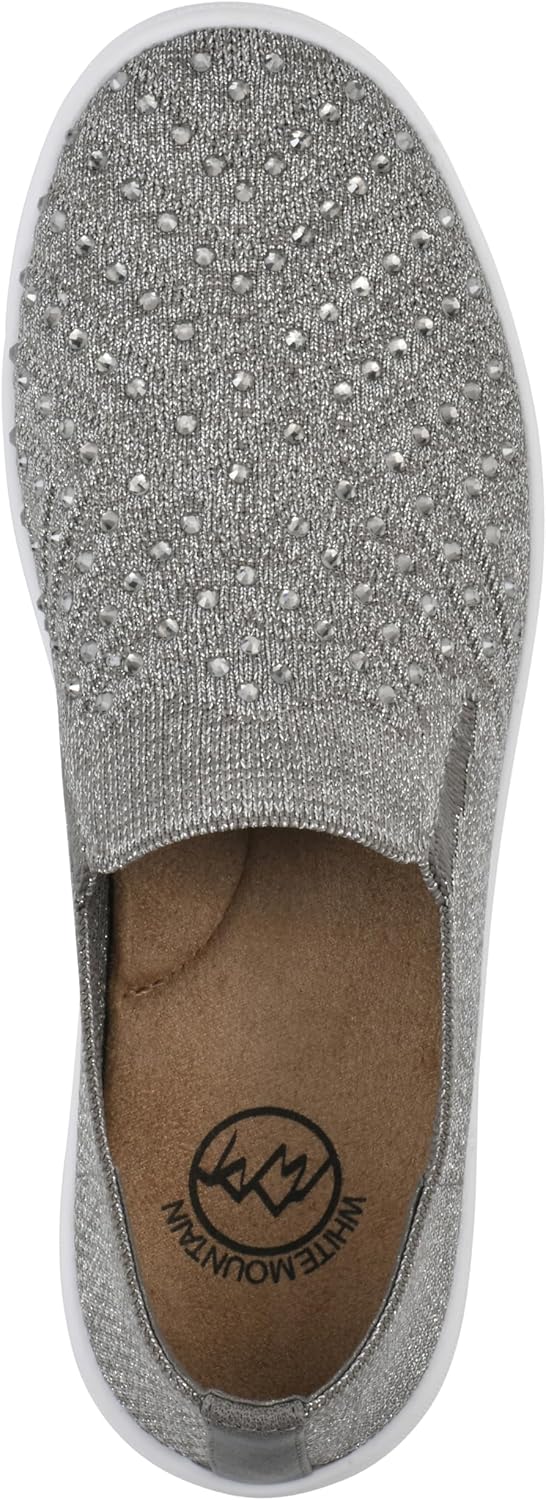 WHITE MOUNTAIN Women's Upbring Rhinestoned Woven Knit Sneaker