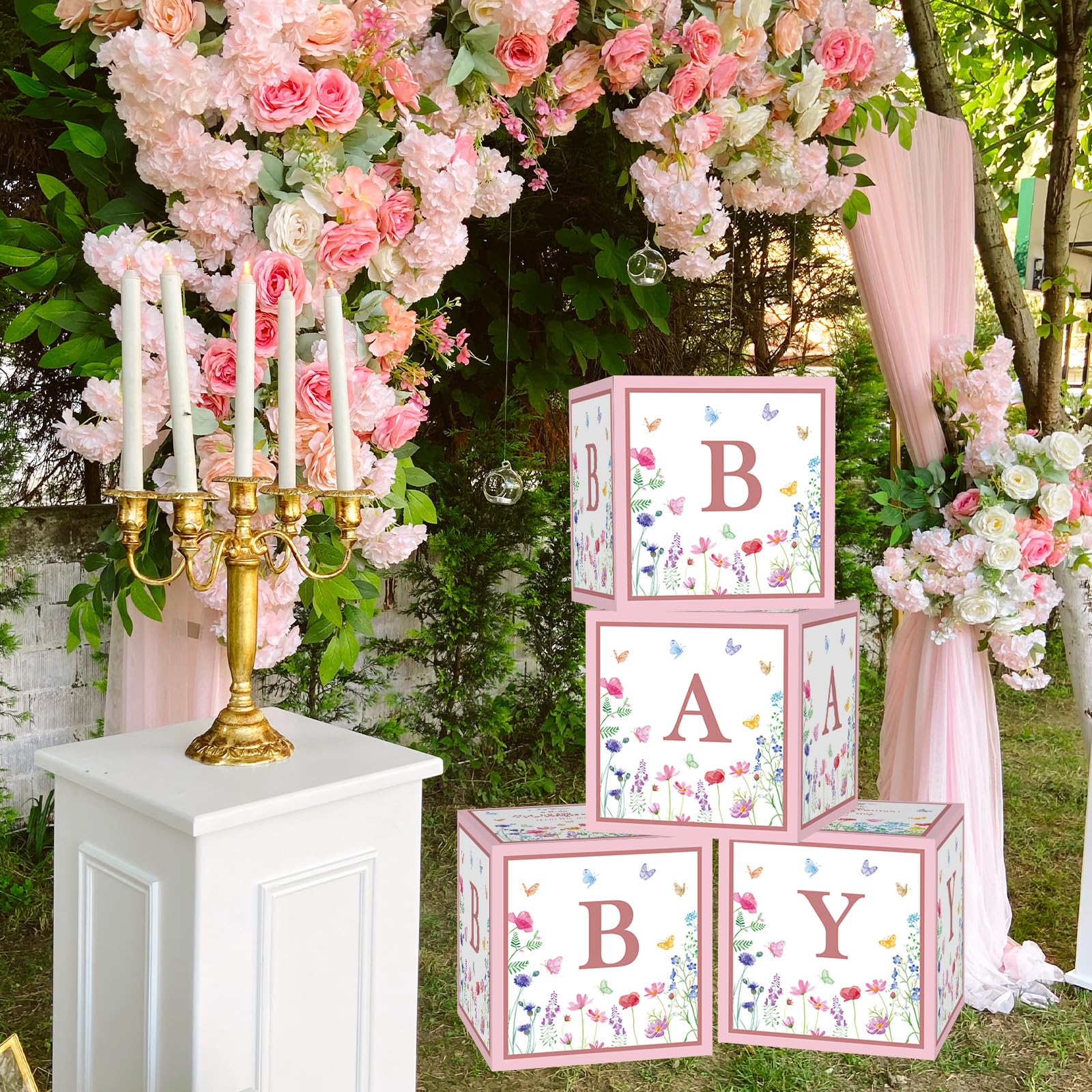 Snapklik.com : Wildflower Baby Decorations For Girl - Floral Baby Boxes