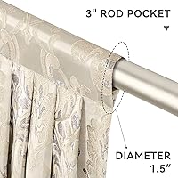 Vista 5 de Loom and Mill Luxury Waterfall Valances for Windows, Elegant Jacquard Thick Swag Curtains Valance with Tassels for Living Room, Bedroom Party Light