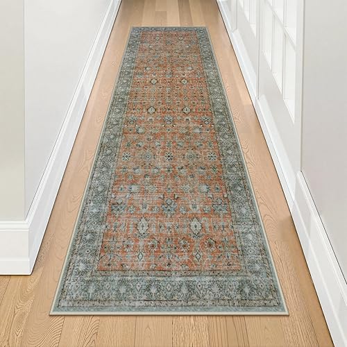 Miniatura 105 de LIVEBOX Alfombra lavable de 2 x 3 pulgadas, tapete pequeño para puerta de interior, tapete bohemio de pelo bajo para cocina, tapete envejecido