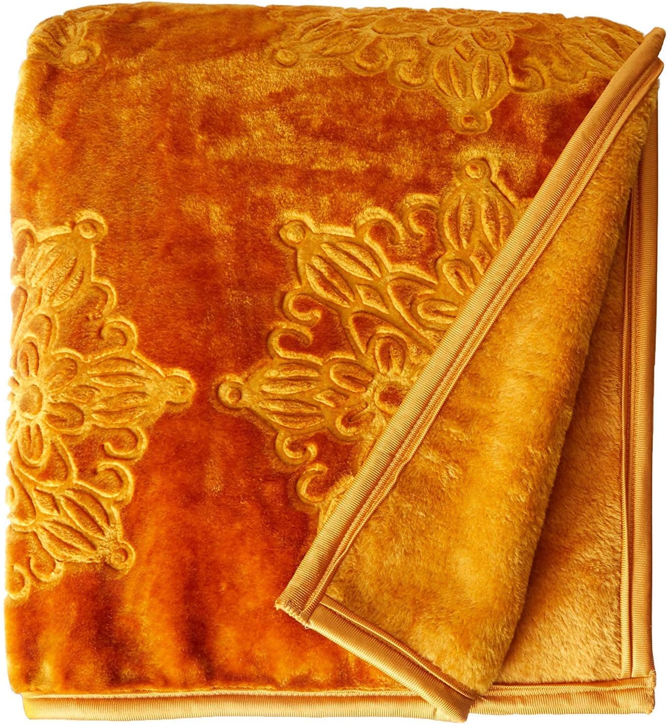 Craftscity Ultra Soft Heavy Duty Indian Mink Blanket for Double Bed (Gold)