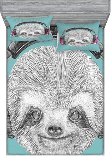 Miniatura 52 de Ambesonne Juego de sábanas bajeras y fundas de almohada, deliciosos tacos con verduras, cocina folclórica, ingredientes de recetas de comida Beige