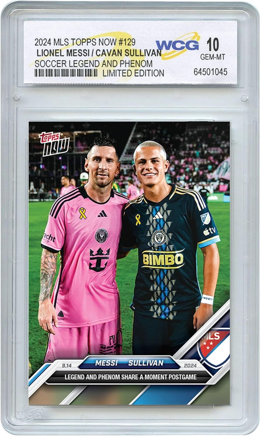 2024 MLS Topps Lionel Messi & Cavan Sullivan Legend & Young Phenom Card #129 - Graded GEM Mint 10