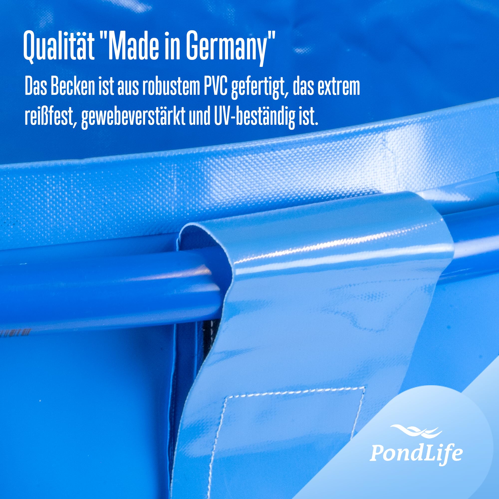 Pondlife Faltbecken für Koi und Teichfische Ø 180cm x Höhe 80cm 2000 Liter PVC UV-beständig