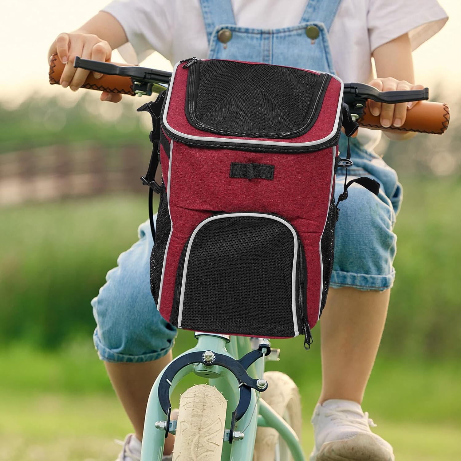 Pet Carrier Backpack Dog Travel Carrier Small Cycling Backpack Removable Portable Outdoor Pet Transport Bag for Dogs and Puppies