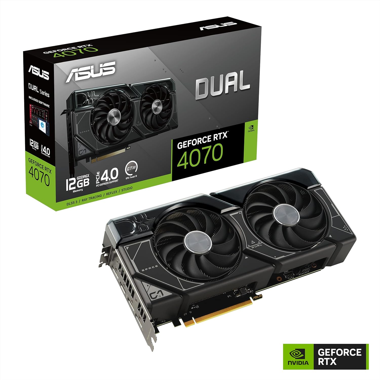 ASUS Dual GeForce® RTX 4070 12GB GDDR6X, IP5X, Auto-Extreme Technology, 144-Hour Validation Program, HDMI 2.1a, DP 1.4a (Renewed)