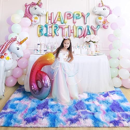 Miniatura 10 de Noahas Alfombras mullidas para dormitorio, 4 x 6, color beige, esponjosas, gruesas, peludas, para sala de estar, alfombra suave para niños,