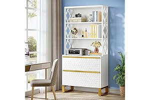 Tribesigns 2-Drawer Vertical File Cabinet with Bookshelf