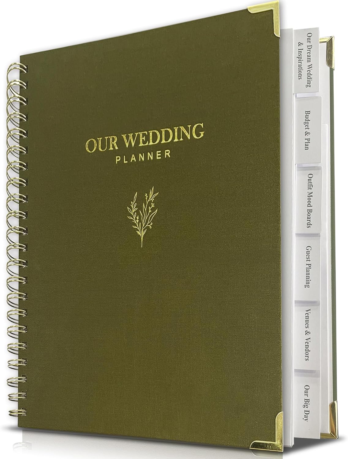 Wedding Planner Book and Organizer for Bride, Elegant Linen Cover Wedding Planning Binder with Checklists, Pockets & Calendars,Perfect Engagement Gifts for Couples