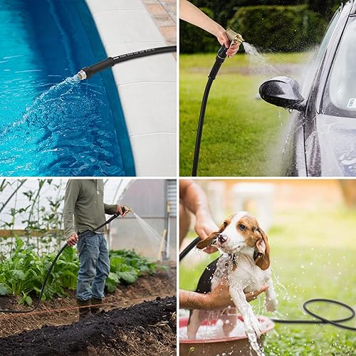 Miniatura 7 de DEWENWILS Manguera de jardín de 10 pies x 58 pulgadas, manguera de agua con mango giratorio, resistente, ligera, manguera flexible para plantas,