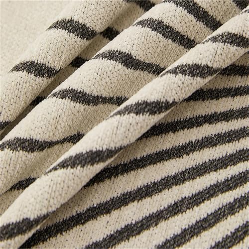 Miniatura 4 de Fundas de sofá bohemias con forma reversible de felpilla suave, funda moderna para sofá modular, manta de líneas circulares, negro71 pulgadas de