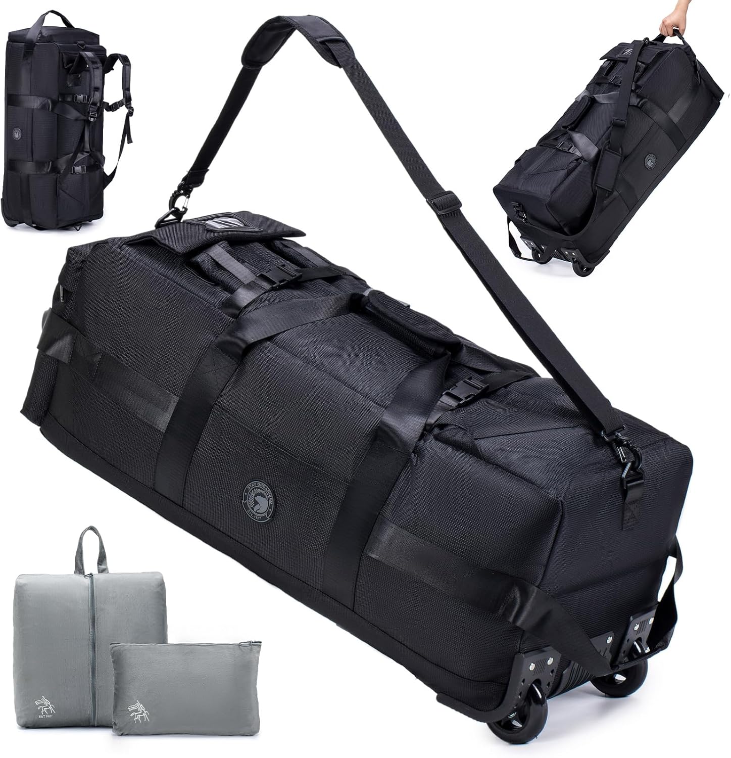 SUCIKORIO Wheeled Travel Bag 85L 3 in 1 XL Travel Backpack 78 x 33 x 32 cm with Travel Organizer Waterproof Oxford Hand Luggage Cabin Airplane Large Size Cabin Suitcase for Men, Women, Black SUCIKORIO Wheeled Travel Bag 85L 3 in 1 XL Travel Backpack 78 x 33 x 32 cm with Travel Organizer Waterproof Oxford Hand Luggage Cabin Airplane Large Size Cabin Suitcase for Men, Women, Black