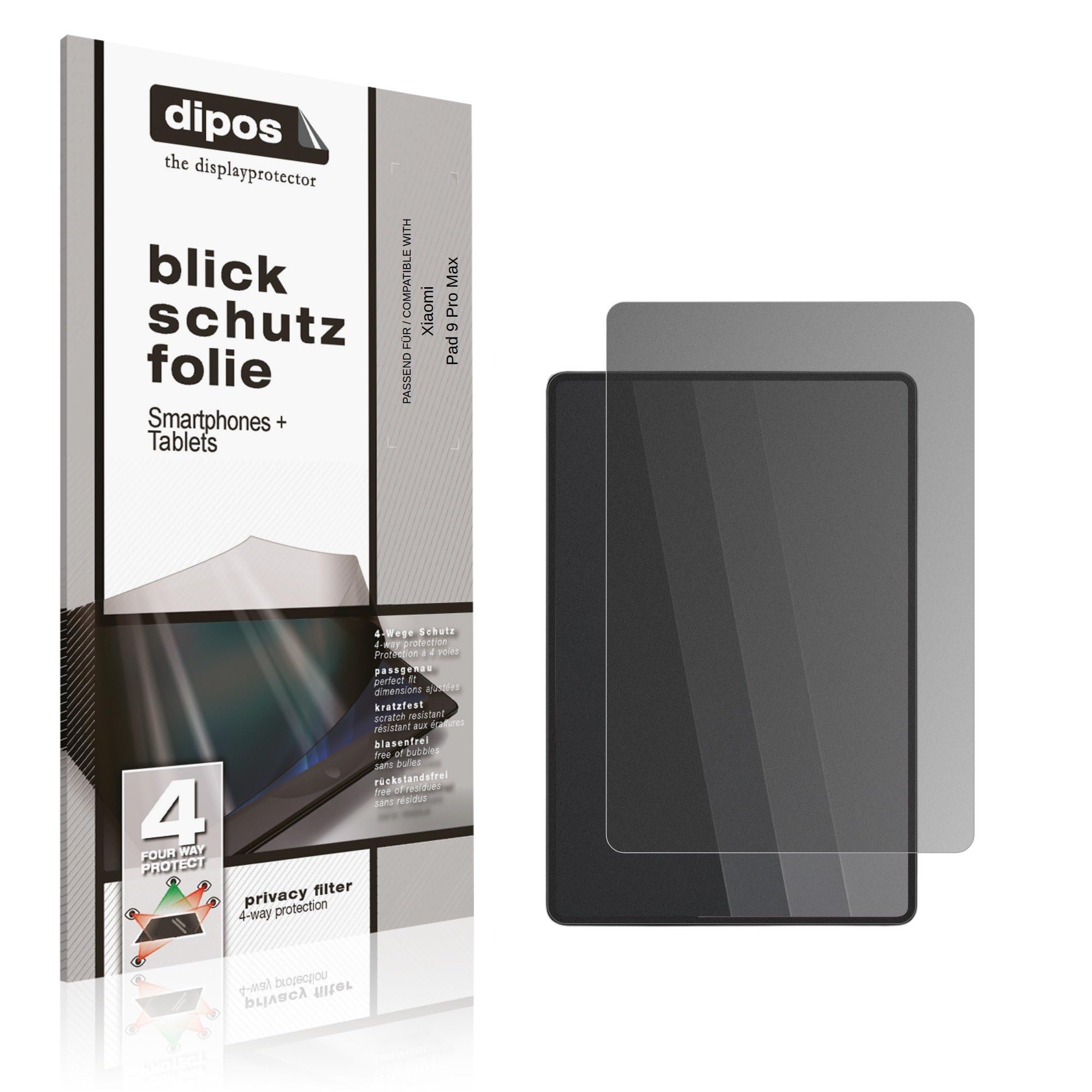 dipos Protector de Pantalla Antiespía para Xiaomi Pad 9 Pro Max